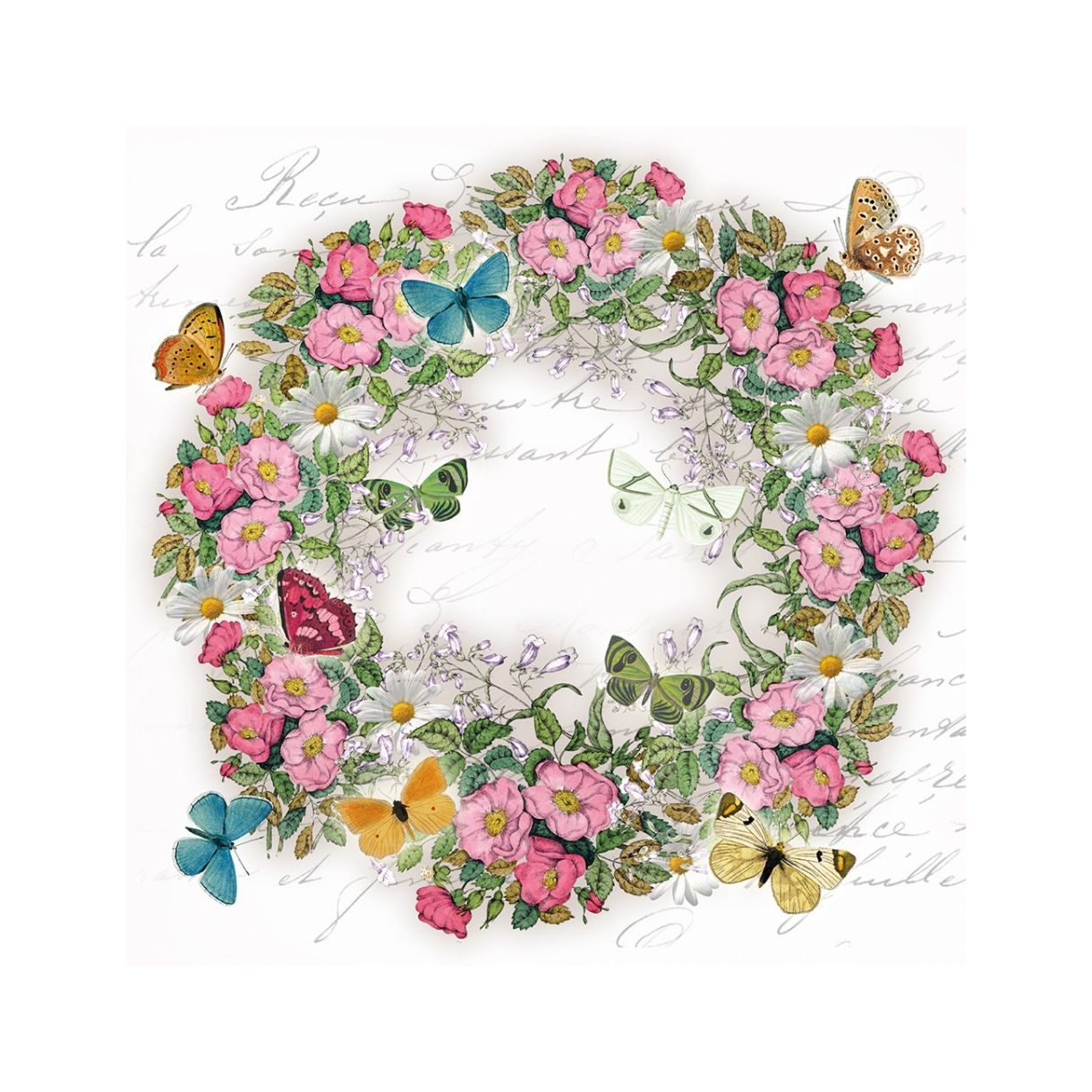 Салфетка 25см 25см 20бр Wreath of flowers