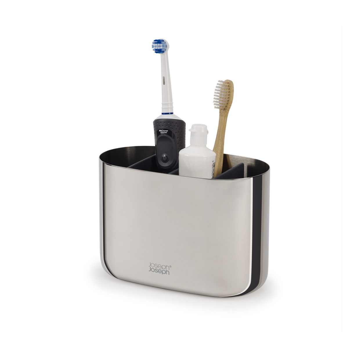 EasyStore™ Luxe Large Toothbrush Holder Steel Color