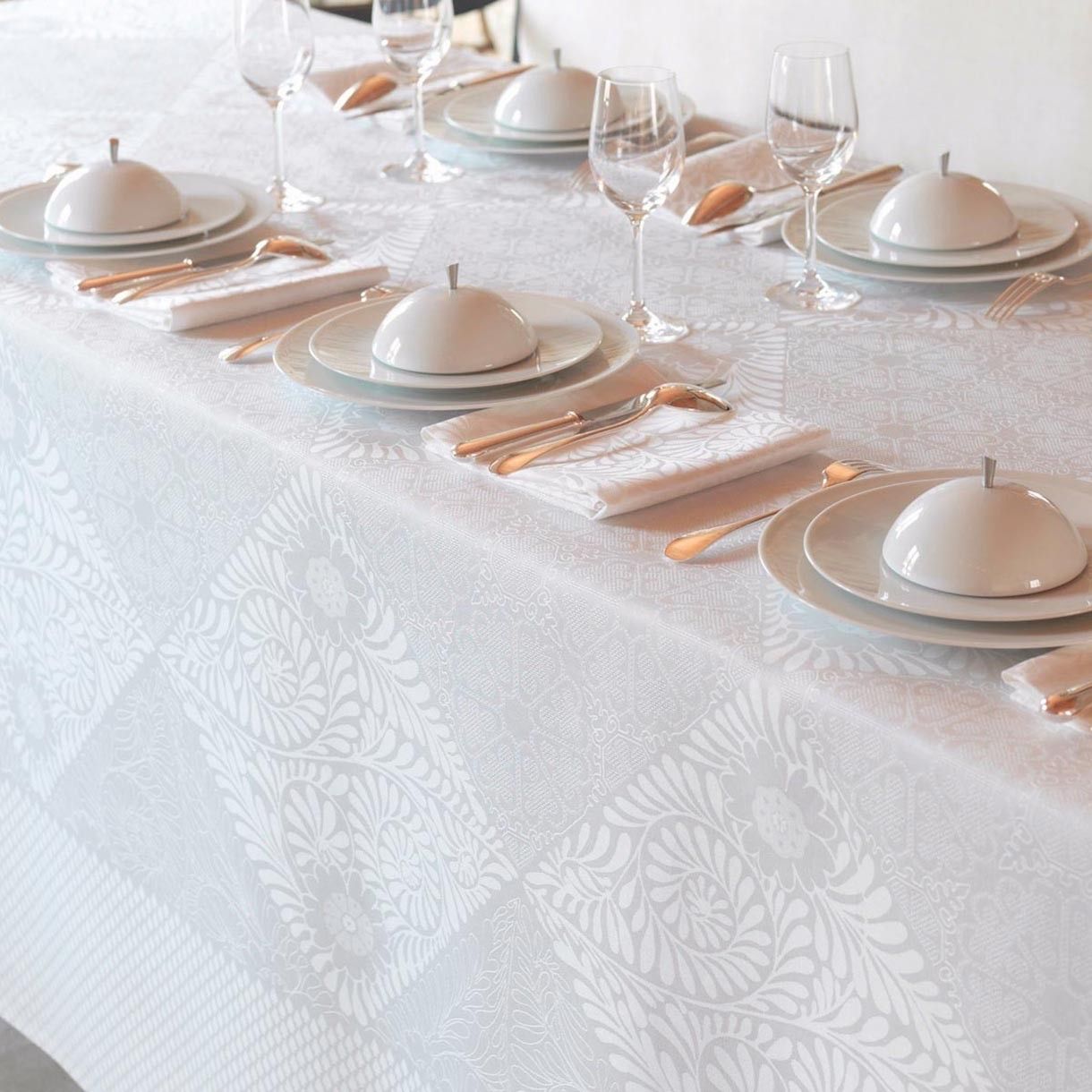 Tablecloth Bosphore 175cm 250cm Color white