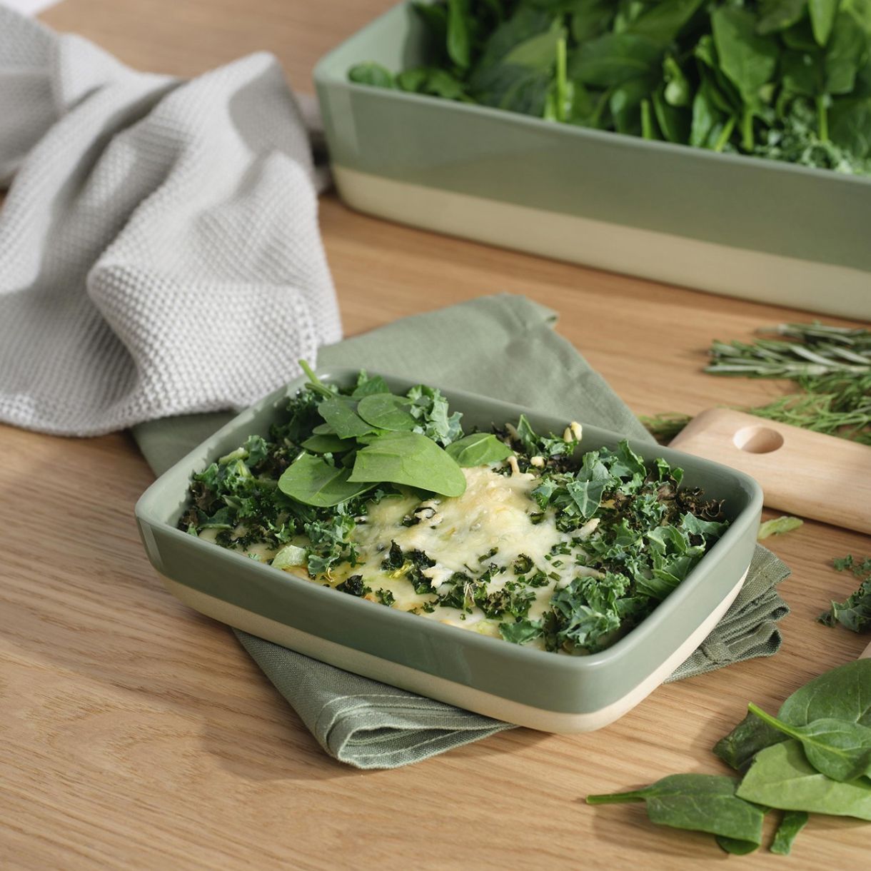 Съд за печене Grande 28,5см 20см 6см Цвят светло зелено