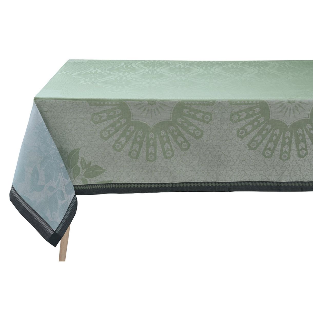 Tablecloth Jardin D'Orient 100% linen 175cm 250cm Color light green