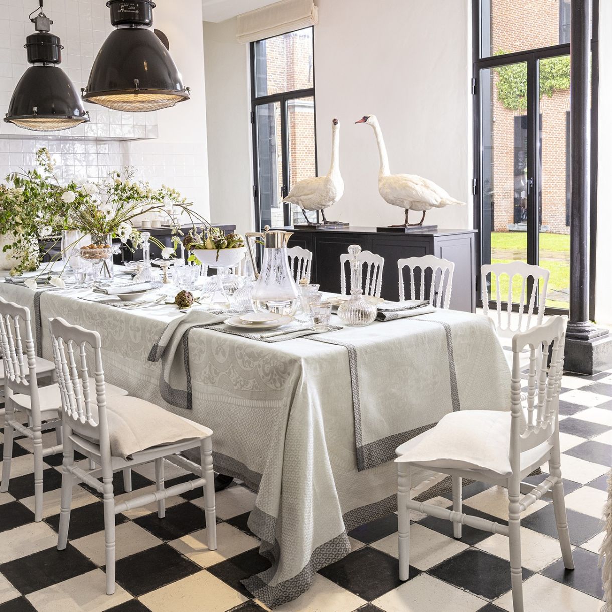 Тишлайфер Evasion Celeste 100% лен 50см 150см Цвят сиво