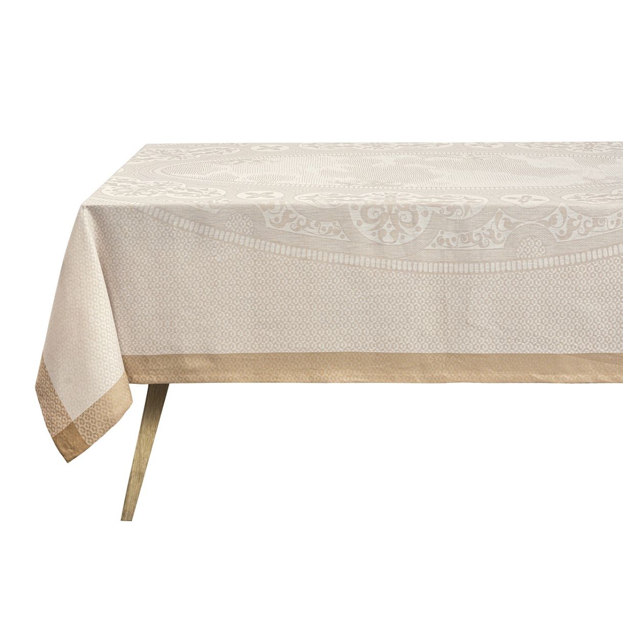 Evasion Celeste tablecloth 100% linen 175cm 250cm Beige color
