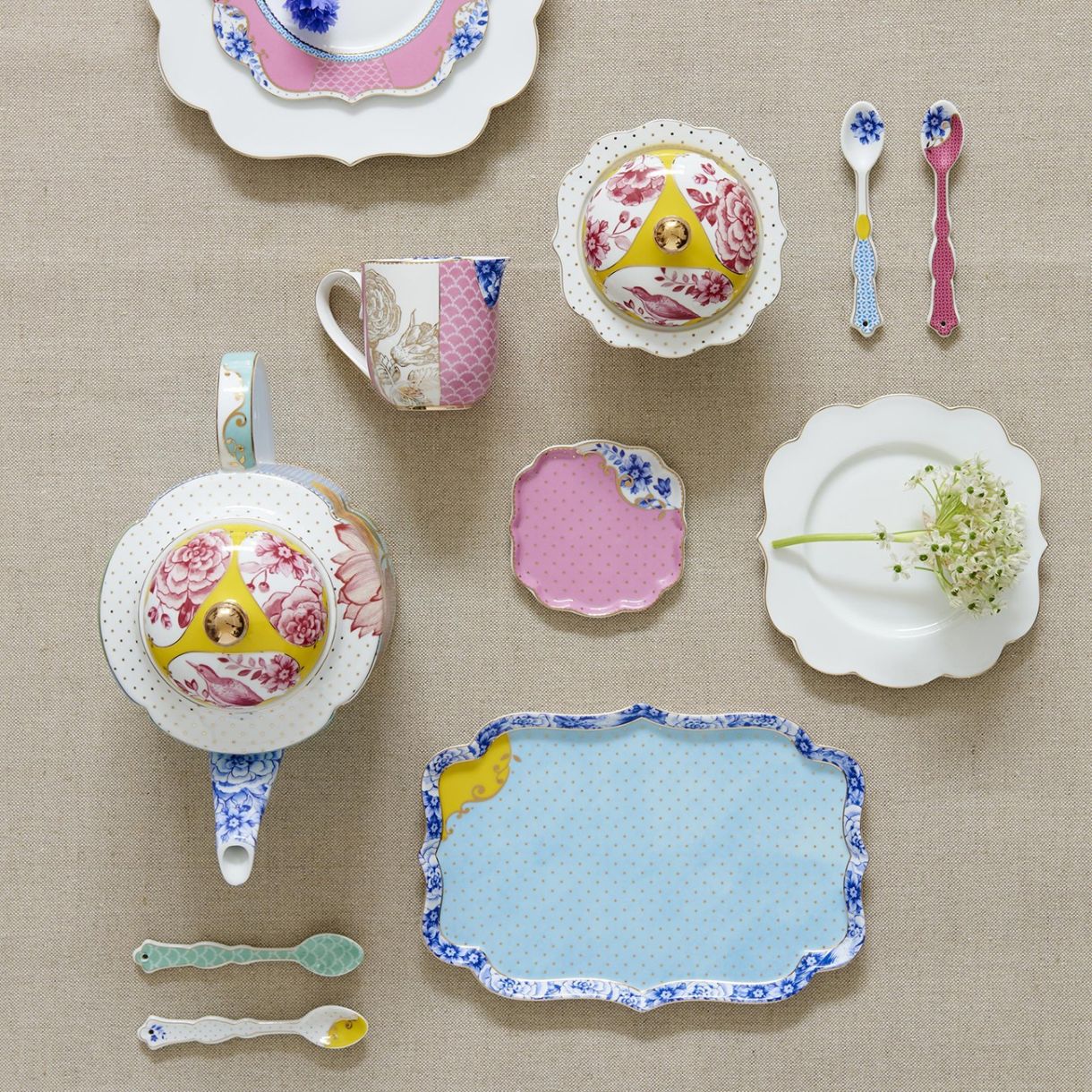 Porcelain spoons Royal multi 4pcs