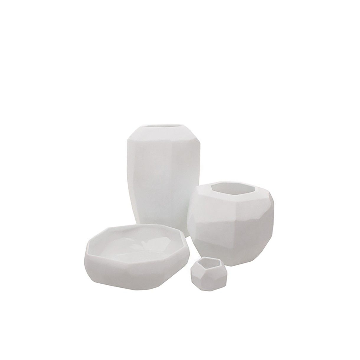 Ваза Cubistic round Цвят бяло
