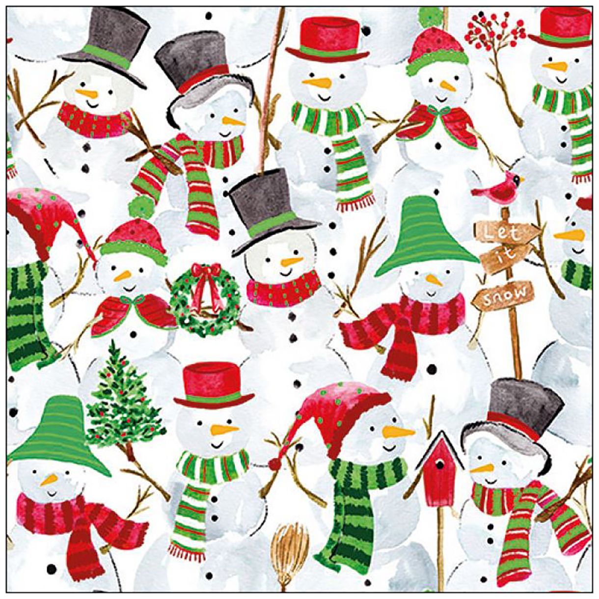Салфетка 33см 33см 20бр Snowman party