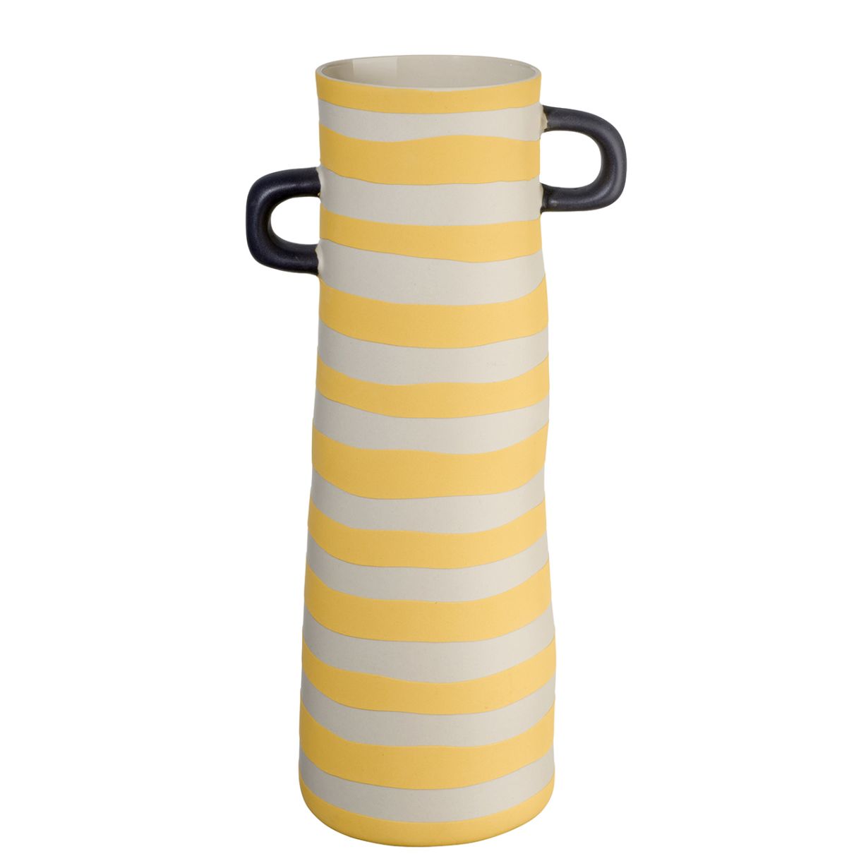 Βάζο Rayu 28cm Χρώμα κίτρινη ρίγα