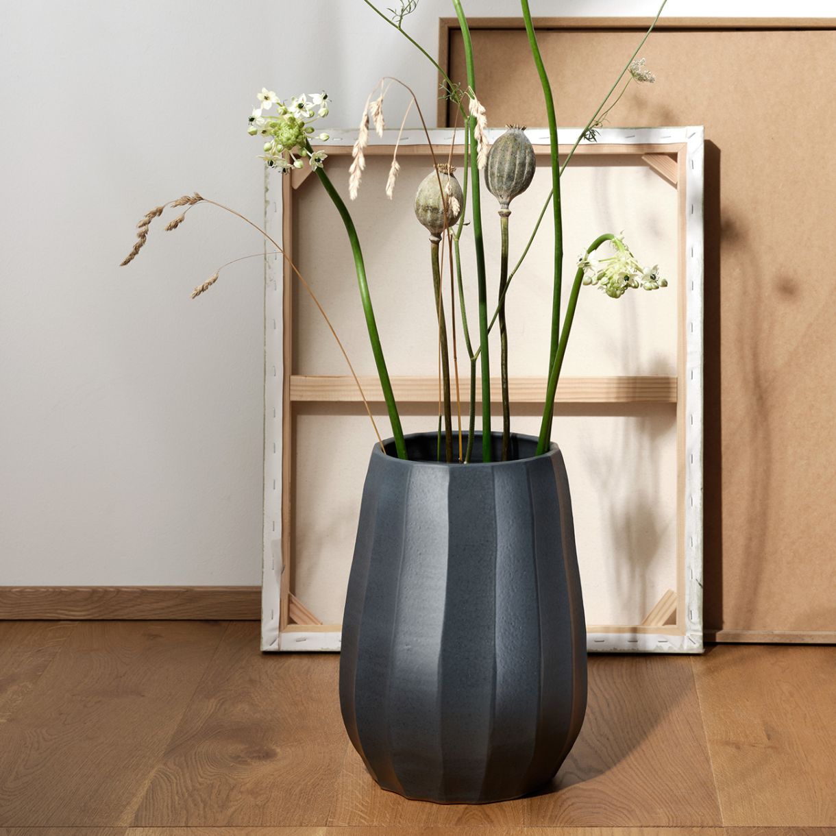 Βάζο Cliff 34cm Χρώμα γκρι