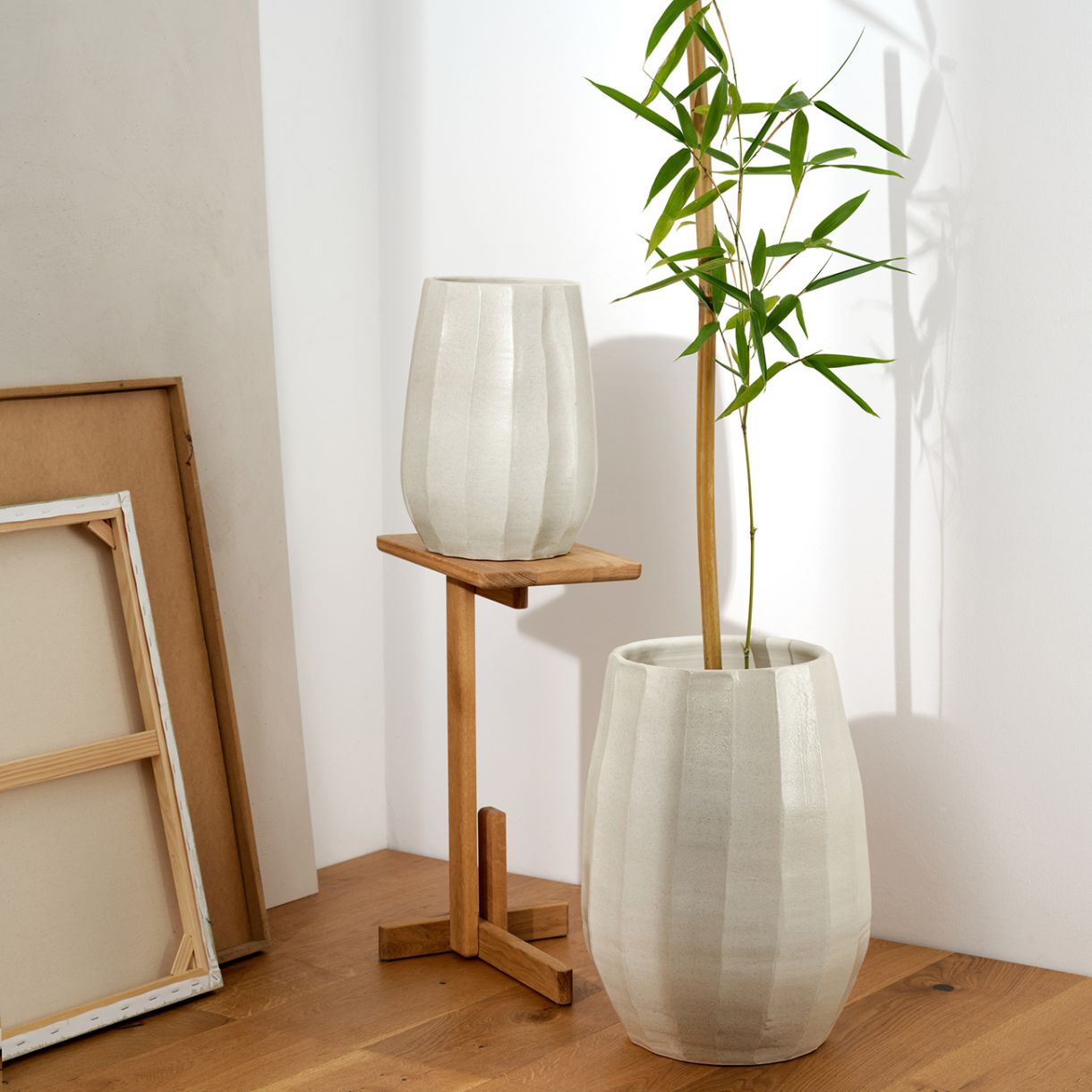 Βάζο Cliff 45cm Μπεζ χρώμα