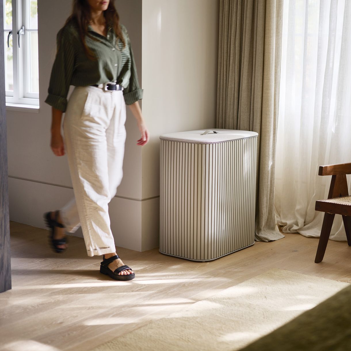 Καλάθι πλυντηρίου Tota Trio Lux 90l μπεζ χρώμα