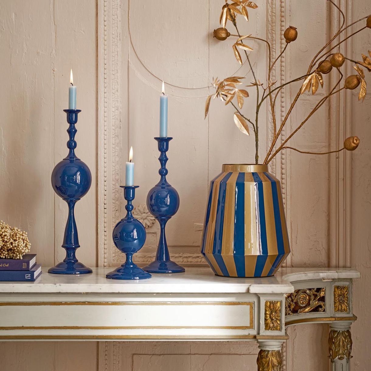 Κηροπήγιο 37cm Χρώμα σκούρο μπλε