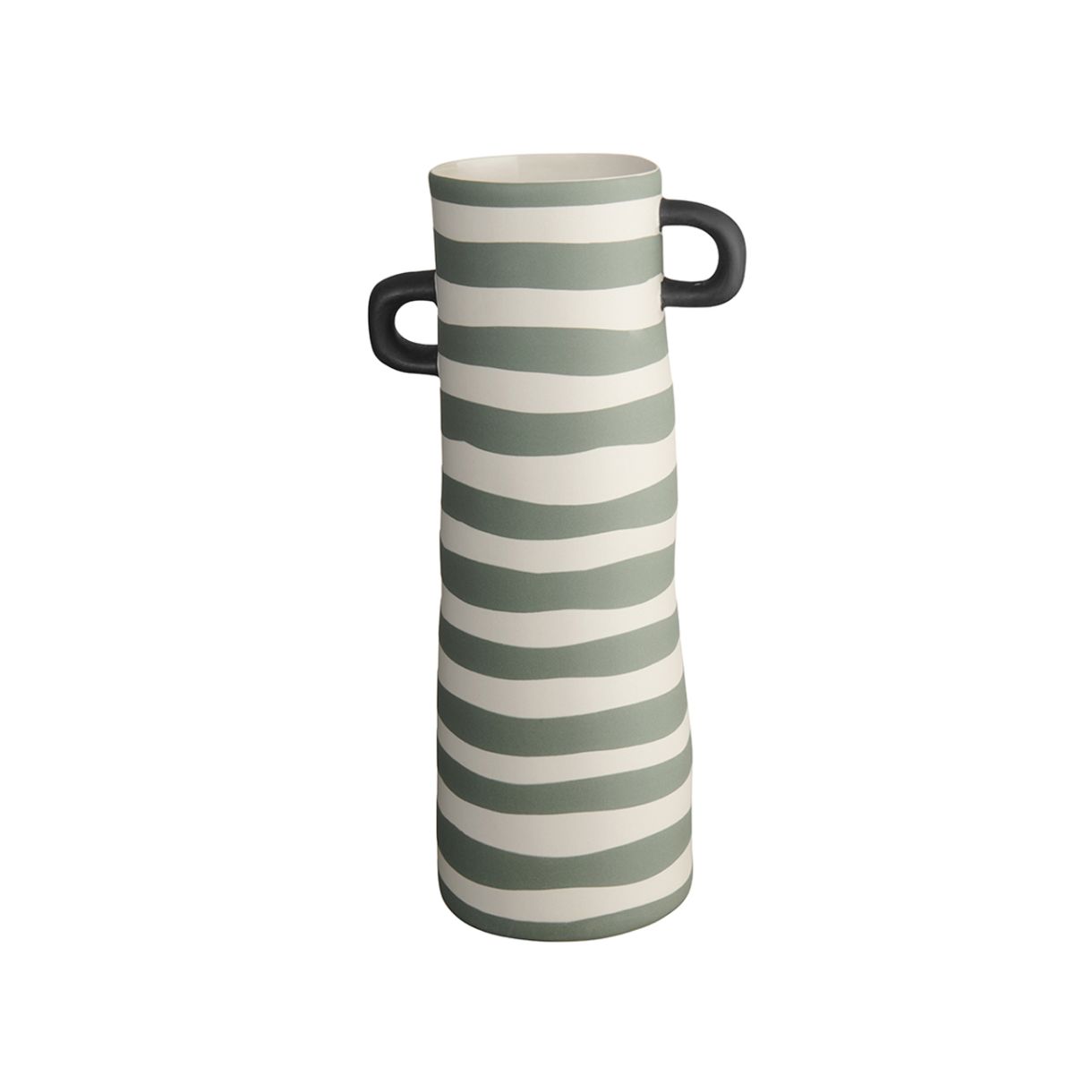 Βάζο Rayu 28cm Χρώμα πράσινη ρίγα