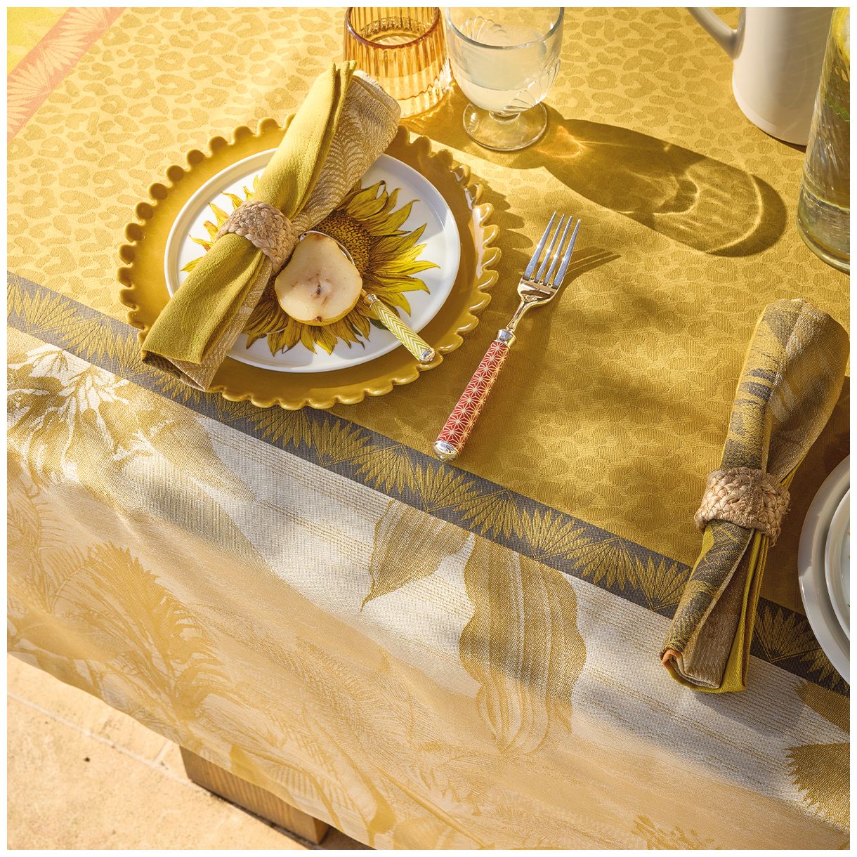 Покривка Sinharaja 175см 250см промазан памук Цвят жълто