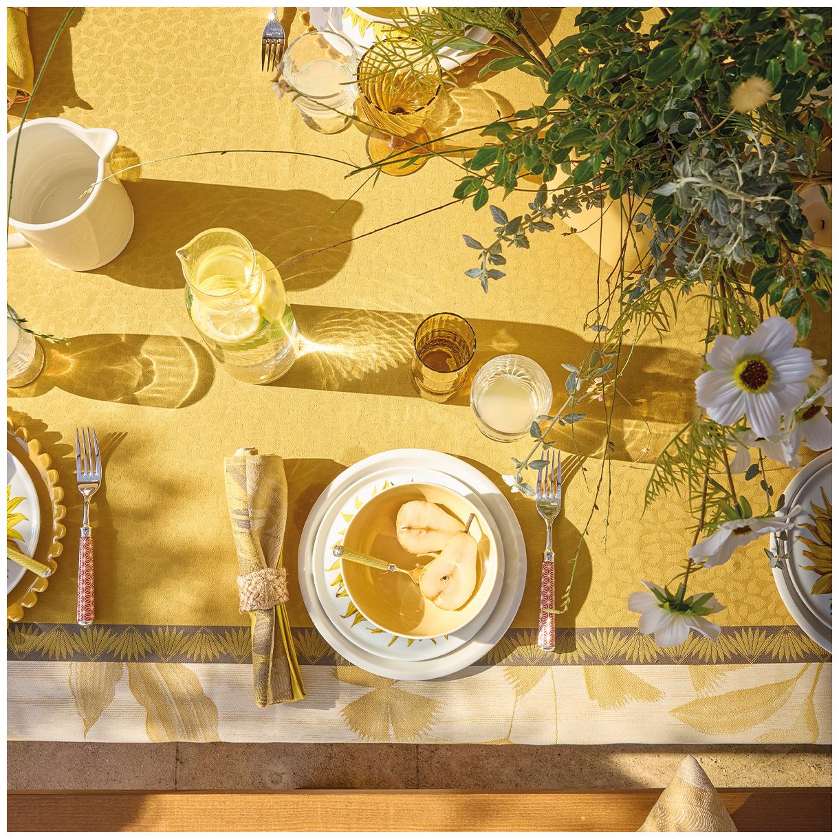 Покривка Sinharaja 175см 250см промазан памук Цвят жълто