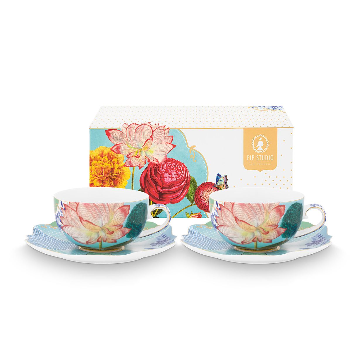 Чаши с чинии 2бр. Royal multi 0,225мл PIP Studio