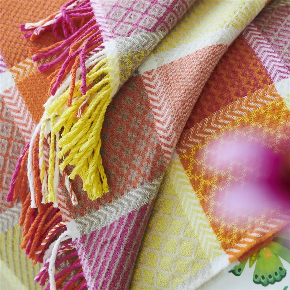 Κουβέρτα Golbourne Zinnia Designers Guild Χρώμα πορτοκαλί