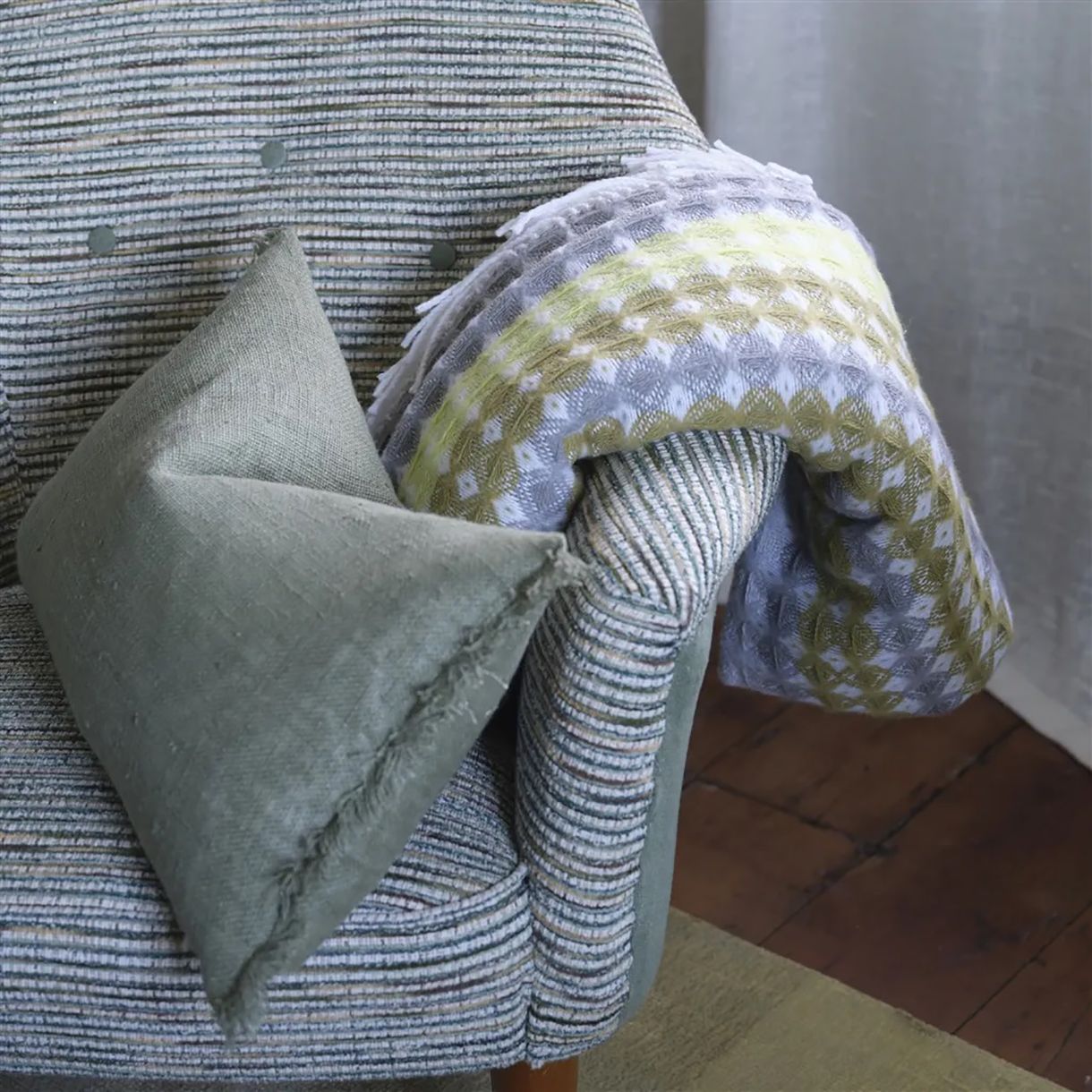 Κουβέρτα Santerno Moss Designers Guild σε χρώμα οπάλ