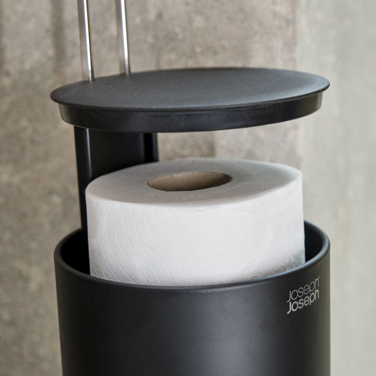 Toilet paper holder with EasyStore™ container Joseph Joseph Color black