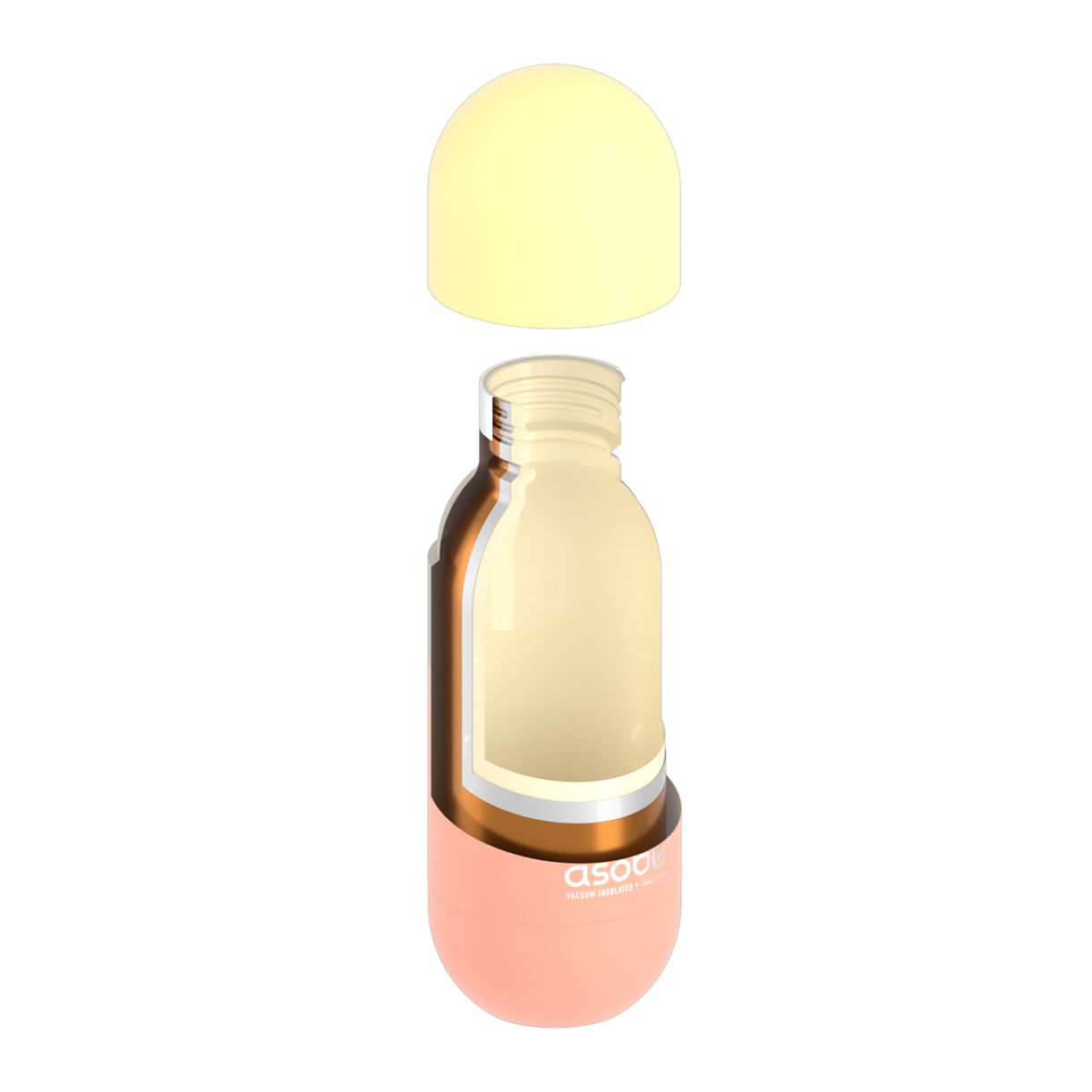 Steel bottle ORB 0.460ml Asobu Peach color